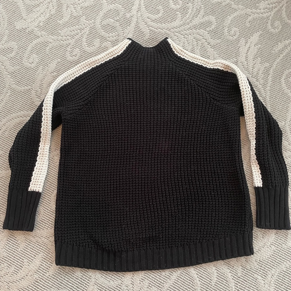 Victorias Secret black sweater size XS like new white sleeve stripe